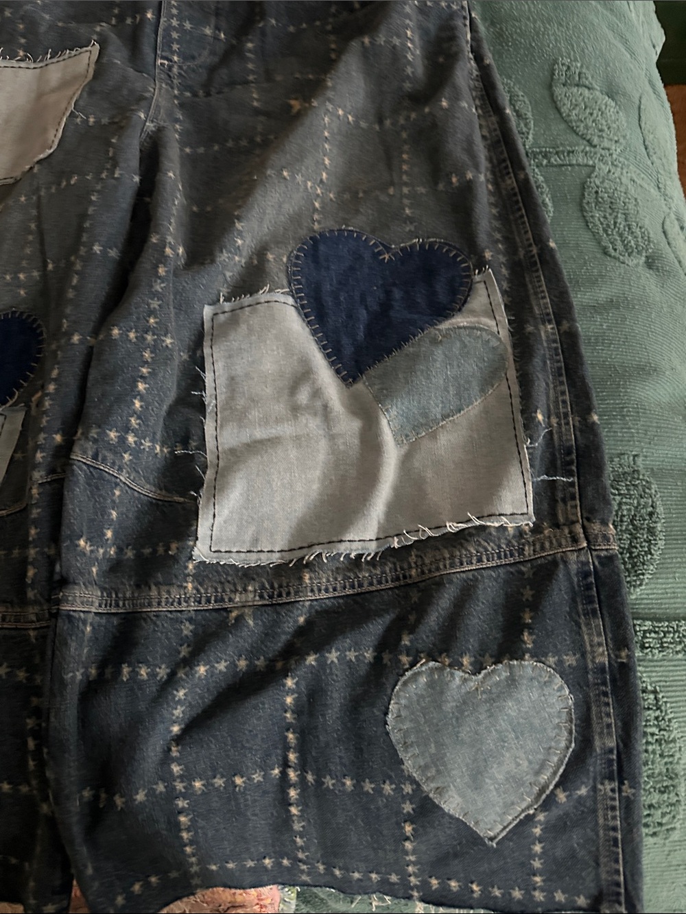 We the Free NWT overalls Rambler novelty patchwork XL - Picture 9 of 11